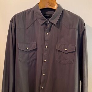 Lucky Brand Men's Charcoal Button Down Shirt